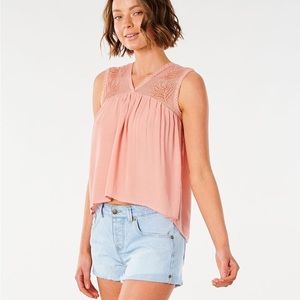 RIP CURL•Ava sleeveless crochet tank top small NWT